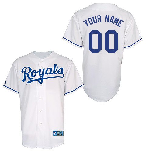 Customized Youth MLB jersey-Kansas City Royals Authentic Home White Cool Base Baseball Jersey